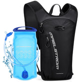 Maelstrom front view showing pack fit and quick-access pockets for efficient organization