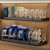 Magheo front view organizer holding multiple lids, tidy cabinet benefit