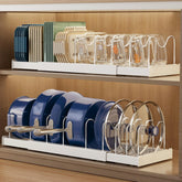 Magheo front view filled with lids shows organized storage benefit
