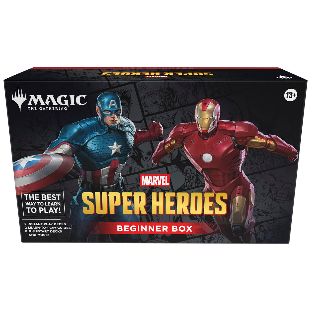 Magic: The Gathering beginner box front packaging showing contents for quick setup