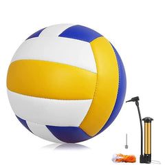 Magicorange front view of blue-yellow official size 5 volleyball showing vibrant colors and brand