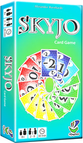 magilano SKYJO box front showing compact game set and quick setup benefit