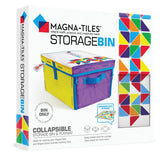 MAGNA-TILES front view of storage bin showing colorful graphics and tidy benefit