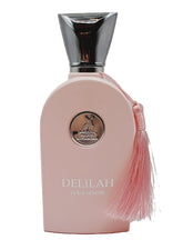 Maison Alhambra Delilah front bottle view showing elegant pink glass and attractive silhouette