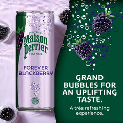 Maison Perrier full 24-pack of Forever Blackberry cans, convenient stocking and entertaining