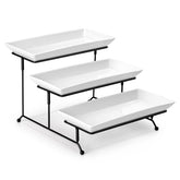 MALACASA front view of 12-inch three tier stand showing elegant display