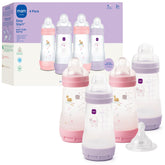 MAM front packaging showing four 9oz bottles and features for easy choice