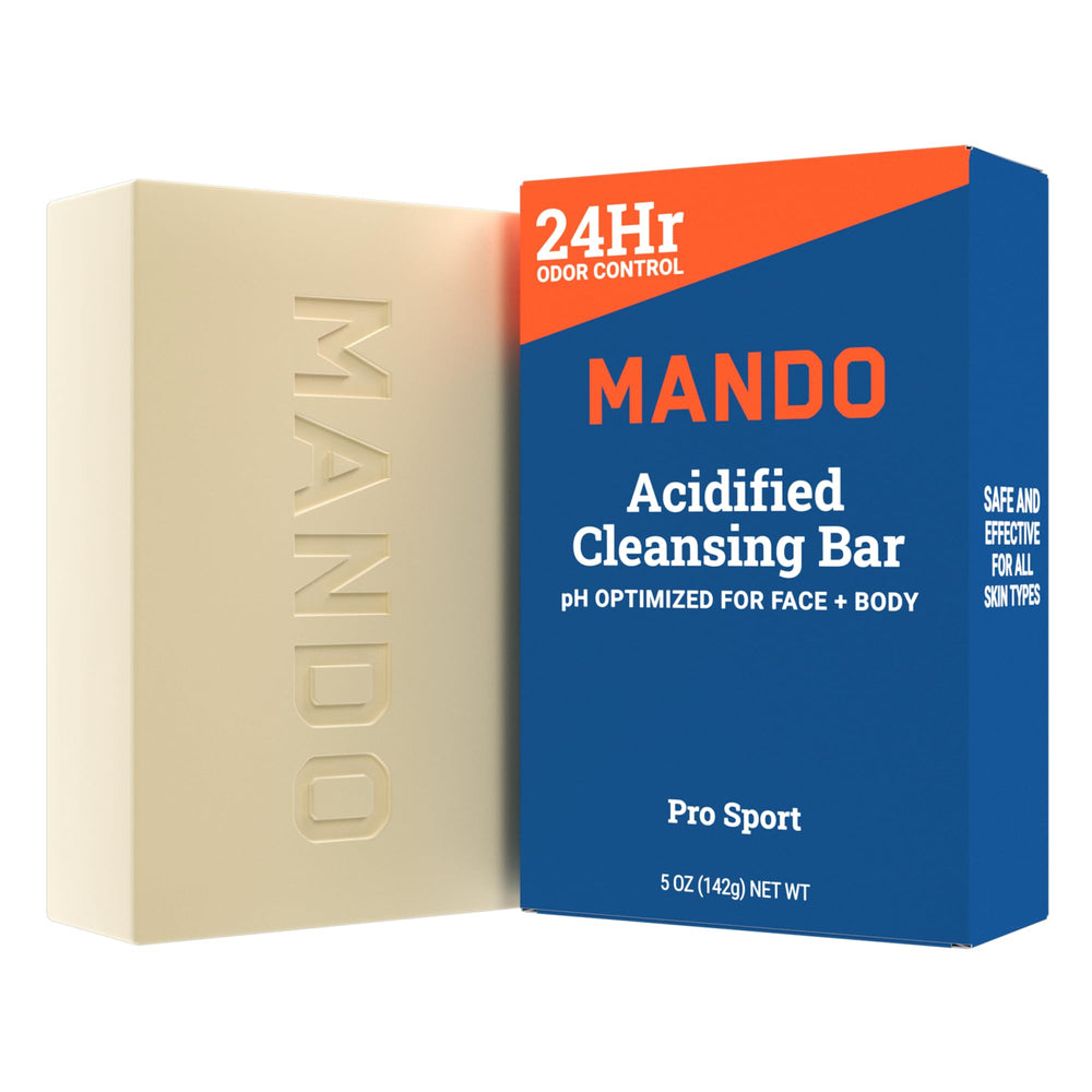 Mando Pro Sport front packaging showing compact travel-ready bar and benefits