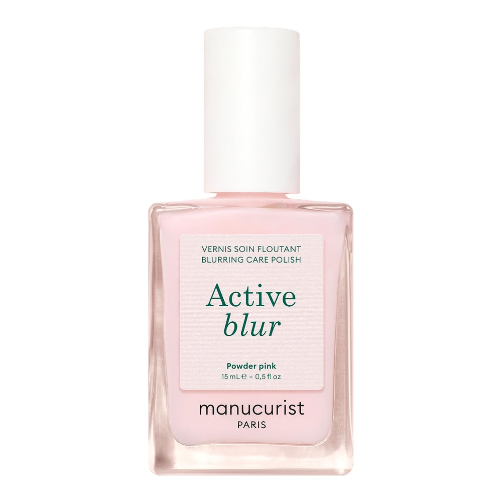 Manucurist bottle front packaging showing powder-pink matte polish benefit