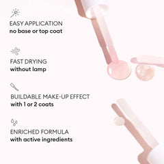 Brush applying Manucurist polish stroke demonstrating smooth glide