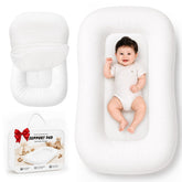 Mapotf baby lounger front view showing cushioned surround and neutral design benefit comfort