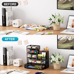 Marbrasse drawer open with paperclips and small items for concealed storage