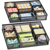 Marbrasse front view of two black mesh trays showing organized storage benefit