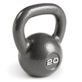 MARCY front view of 20 lb kettlebell showing compact shape and durable finish for reliable workouts