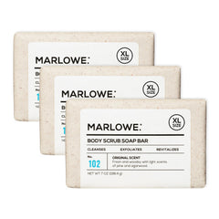 MARLOWE. front packaging showing sage and fir scent, promotes long-lasting bar