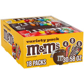 mars m&m's front box view showing assorted full-size bags and branding benefit convenience