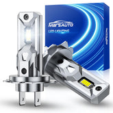 marsauto H7 front view of bulb pair showing plug-and-play design and improved visibility