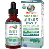 MARYRUTH'S front bottle label showing organic focus supplement benefits