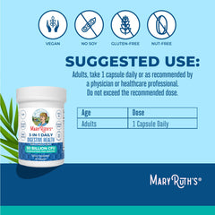 MARYRUTH'S open bottle with capsules spilling to illustrate daily convenience
