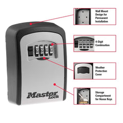 Master Lock 5401D open door revealing stored keys and easy-access interior organization