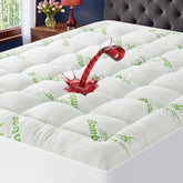 MASVIS front view of queen topper showing full coverage and neat fit for comfort
