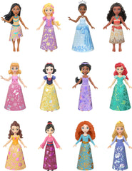 Mattel Disney Princess packaging front showing full twelve-doll set and gift-ready presentation