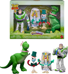 Mattel packaging chapel illustration showcasing Toy Story 5 scene and collector appeal