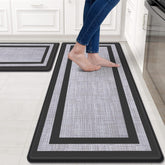 Mattitude front view of two kitchen mats showing design and fit — durable comfort
