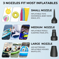 MAXEVER three universal nozzles displayed for versatile valve compatibility benefit