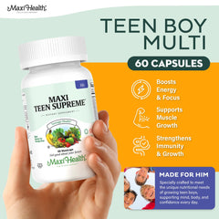 Maxi Health tablet close-up highlighting texture and easy swallow benefit
