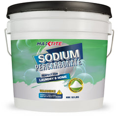 MAXTITE front view of 10 lb HDPE pail with resealable cap, shows packaging and safety features