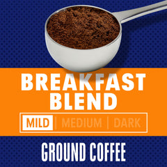 Close-up of Maxwell House ground coffee texture, shows consistent grind for drip brewing