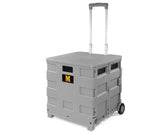 MaxWorks front view of folded-to-open rolling crate showing portability and capacity