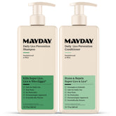MAYDAY front packaging of 12oz shampoo and conditioner showing bundle benefit
