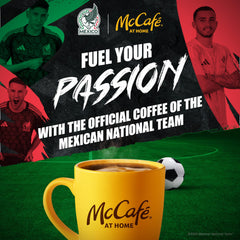 McCafe canister open with lid visible preserving freshness and easy reseal