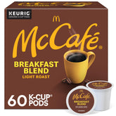 McCafé front packaging showing 60-count and breakfast blend freshness