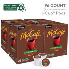 McCafé close-up of a K-Cup pod label highlighting brand and compatibility