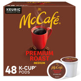McCafé front box showing 48-count pods and value packaging benefit
