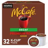 McCafé front packaging of 32-count K-Cup pods showing brand and roast