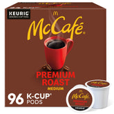 McCafé front packaging showing 96-count box and convenience