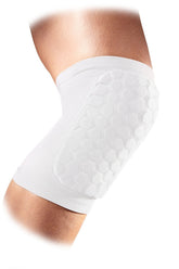McDavid sleeve front view showing knee pad and snug fit for joint protection