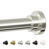 Mcrbeay front view of assembled shower rod showing sturdy finish and fit