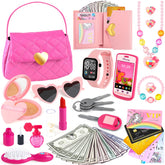 Meaicezli pink handbag front view showing organized storage and portability