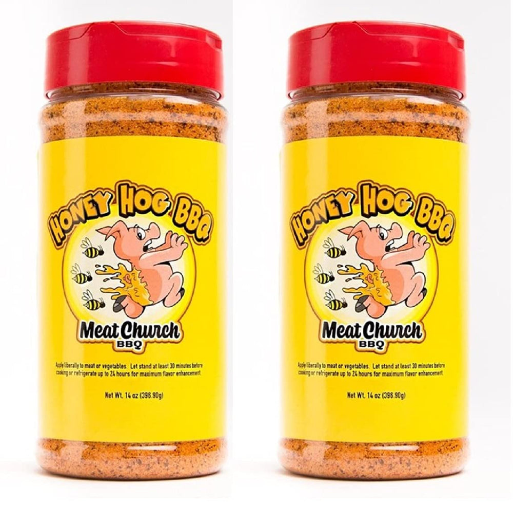 Meat Church front packaging showing two Honey Hog bottles and clear labeling, boosts convenience