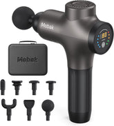 Mebak 3 front view showing compact massage gun and benefits for recovery