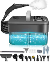 mecmic front view showing full unit and accessories for versatile cleaning