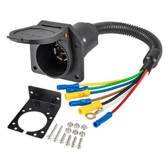 MECMO front view 7-way socket showing secure plug connection benefit