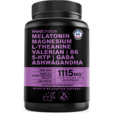 MEDCHOICE front bottle view showing 90-count sleep capsules and clear label benefit