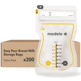 Medela front packaging showing 200 count and 7 oz capacity for easy storage