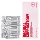 Medicine Mama's VMAGIC front packaging showing 10 suppositories and product name for discreet moisture